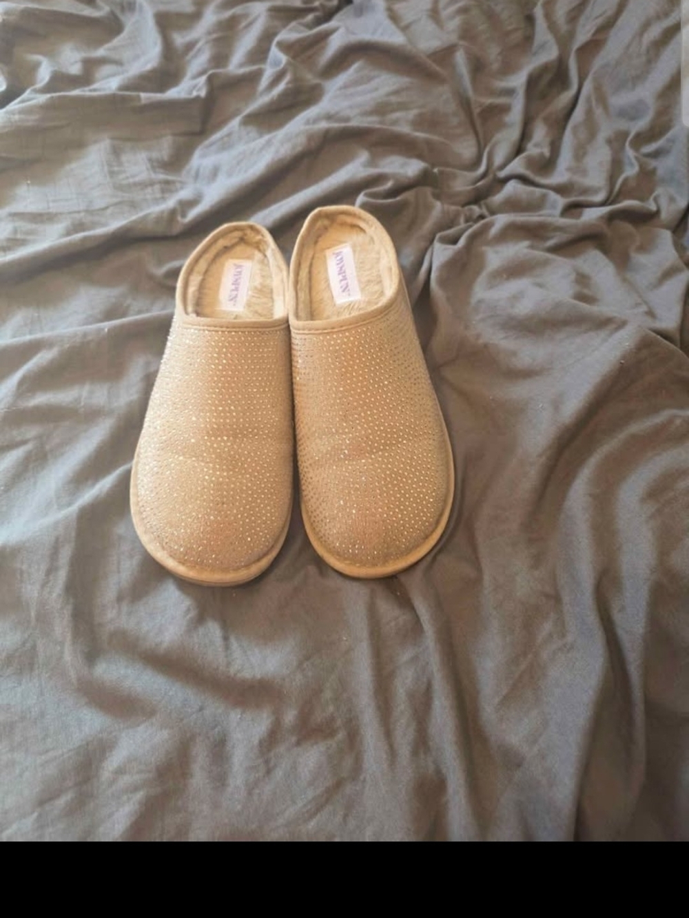 Joyspun Women's Tan Fleece-Lined Slippers* Final Price